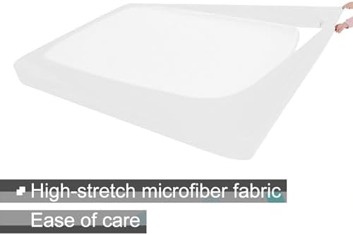 ALYVIA SPRING Queen Box Spring Cover Jersey Knit Stretchy, White
