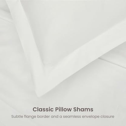 BIOWEAVES 100% Organic Cotton King Duvet Cover Set, 3-Piece, 300 Thread Count Sateen Weave GOTS Certified Comforter Cover with Buttoned Closure and 2 Pillow Shams – White, 104x90 inches
