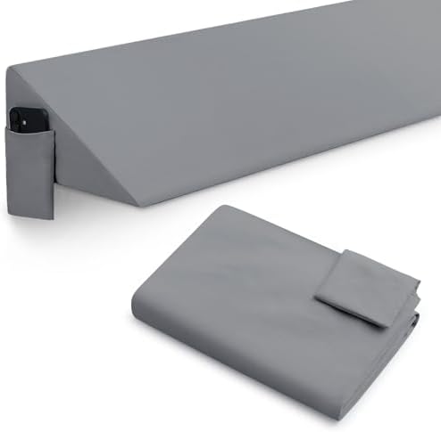 INVGEEXI Light Grey Full Size Bed Wedge Pillow Cover, 54" L x 10" W x 6" H
