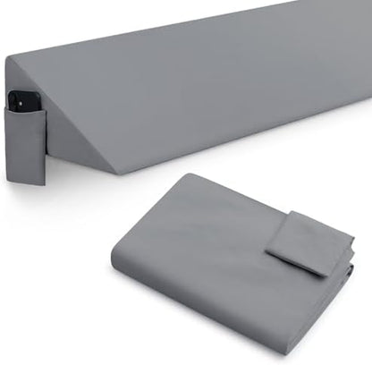 INVGEEXI Light Grey Full Size Bed Wedge Pillow Cover, 54" L x 10" W x 6" H