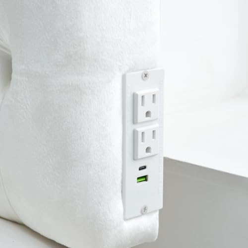 Tufted Velvet Plush College Dorm Twin XL Headboard - White with Legs