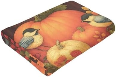 Fall Pumpkin Blanket Super Soft Warm Fluffy Farm Fleece Flannel Farmhouse Autumn Throw Blanket Cozy Fuzzy Plush Thanksgiving Stuff Bedding Blankets Gifts for Women Kids Boys Girls Adults 80"X60"