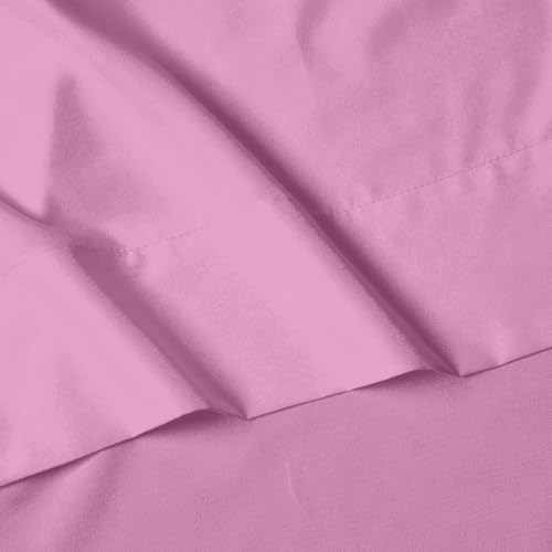 Elegant Comfort Luxury 1500 Premium Hotel Quality Microfiber 4-Piece Sheet Set - Wrinkle Resistant, All Around Elastic Fitted Sheet, Deep Pocket up to 16", RV Short Queen, Pink