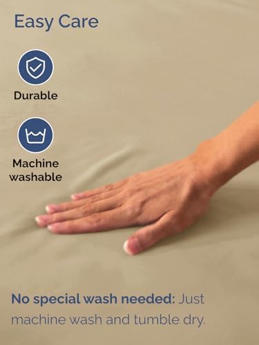 CGK Linens Extra Deep Split King Fitted Sheet - Fitted Sheet Only - Beige