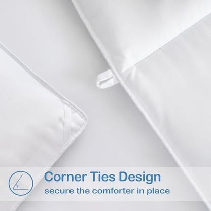 EASELAND Oversized King Down Alternative Comforter, White, 98x116