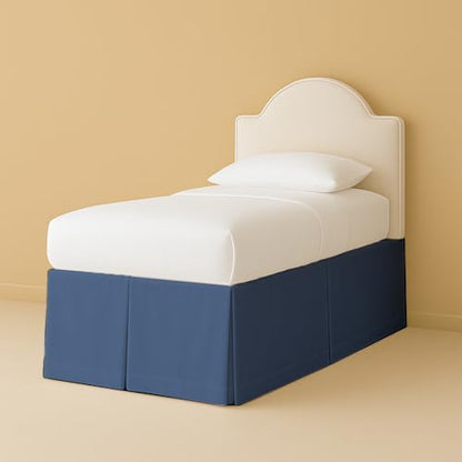 eBeddy Linens Split Corner Dorm Bed Skirt Twin XL – 42 Inch Drop, 100% Microfiber, Extra Long Bed Skirt for College Dorm, Platform Style, Lake Blue Solid, Hidden Storage Solution, Easy Fit