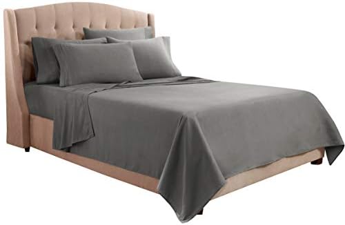 Clara Clark Full Sheets, 6 Piece Set - Hotel Luxury Bed Sheets, Super Soft Bedding Set, Full Size, Charcoal Gray