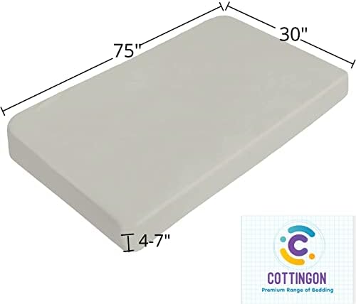 1 PC Cot Size 30" x 75" Fitted Sheet, 100% Egyptian Cotton, Abalone Grey