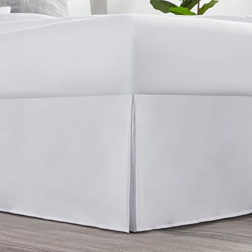 Nestl White Bed Skirt King Size - King Bed Skirt 14 Inch Drop - Brushed Microfiber Bed Skirts - Hotel Quality Pleated Bed Skirt - Shrinkage & Fade Resistant (Pack of 2)