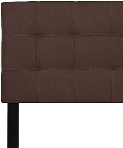 Flash Furniture Bedford Tufted Upholstered King Size Headboard in Dark Brown Fabric