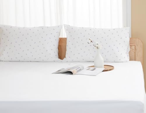 Pillow Cases 100% Cotton Percale Standard Queen Set of 2 Tiny Floral