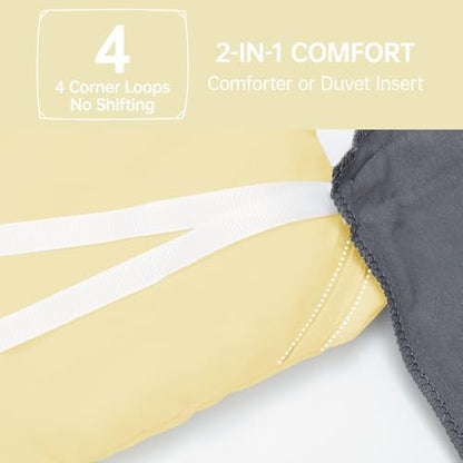 MUXHOMO California King Comforter Set, All Season Ultra Soft Down Alternative Bedding - 3 Piece Lightweight Bed Set Includes 1 Comforter (104"x96") and 2 Pillow Shams (20"x36"), Cream Yellow