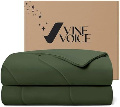 Cooling Comforter for Hot Sleepers, Queen 90x90, Forest Green