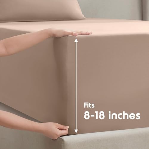 Nestl King Sheet Set - Bed Sheets - Taupe - 4-Piece Deep Pocket