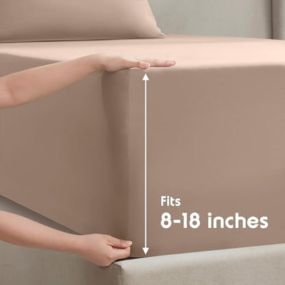 Nestl King Sheet Set - Bed Sheets - Taupe - 4-Piece Deep Pocket