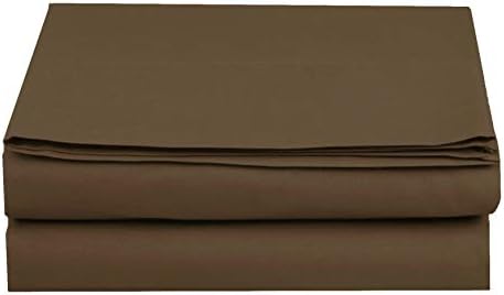 Elegant Comfort Premium Hotel Quality 1-Piece Flat Sheet, Luxury and Softest 1500 Premium Hotel Quality Microfiber Bedding Flat Sheet, Wrinkle-Free, Stain-Resistant, Queen, Brown