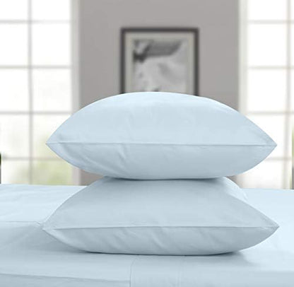 Threadmill Organic Cotton Standard Pillowcases, Light Blue, 2-Piece, Soft