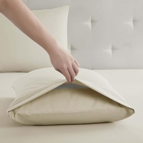 Clara Clark Twin XL Sheets, 5 Piece Set - Hotel Luxury Bed Sheets, Super Soft Bedding Set, Twin XL Size, Beige Cream