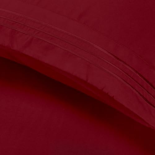 Elegant Comfort Luxury 4-Piece Bed Sheet Set - Luxury Bedding 1500 Premium Hotel Quality Microfiber, Wrinkle Resistant Cool & Breathable, Easy Elastic Fitted, King, Burgundy