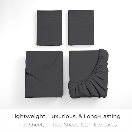 Mellanni Iconic 4-Piece, Ultra Soft Sheet Set (California King, Charcoal)