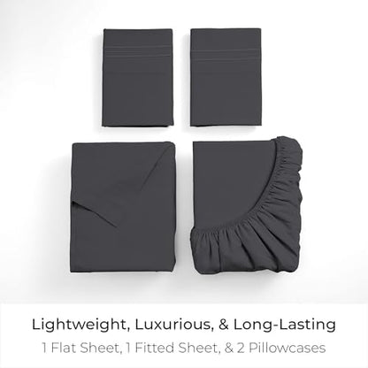 Mellanni Iconic 4-Piece, Ultra Soft Sheet Set (California King, Charcoal)