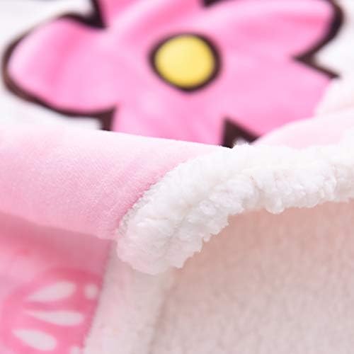 Cartoon Printing Throw Blanket for Girls Kids Adults, 40"x55", All Seasons Flannel Fleece Blanket, Soft & Warm Plush Blankets for Couch Sofa Bed Camping Travel (Pink 001)