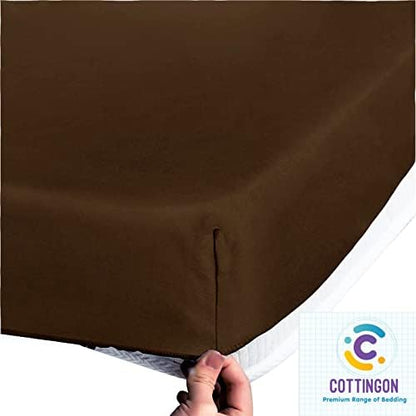 1 PC Top Split King Fitted Sheet for Adjustable beds, 34" Split, Chocolate