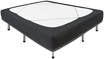 Box Spring Cover Full Size-Black Stretch Wrap Around 4 Sided Bed Skirt