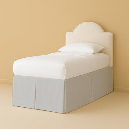 eBeddy Linens Split Corner Dorm Bed Skirt Twin XL – 42 Inch Drop, 100% Microfiber, Extra Long Bed Skirt for College Dorm, Platform Style, Silver Grey Solid, Hidden Storage Solution, Easy Fit