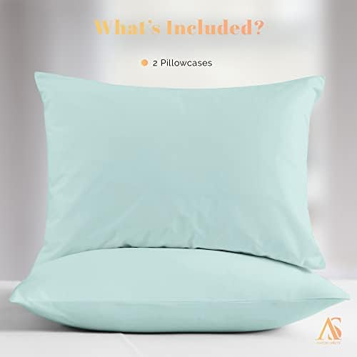 800 Series King Pillow Cases Set of 2, Sateen, Sea Foam