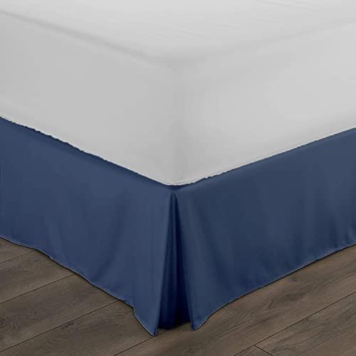 Full Size Bed Skirt 1pc - Bed Frame and Box Spring Cover - 18-Inch Tailored Drop Pleated 800-TC Luxury Classic Look Egyptian Cotton- Easy Fit, Wrinkle, Fade, Stain Resistant