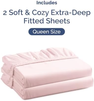 CGK Linens 2 Pack Extra Deep Queen Fitted Sheets - Lavender Pink