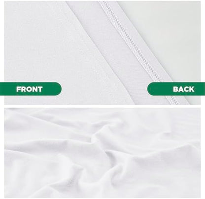 Box Spring Cover King Size-White Stretch Wrap Around 4 Sided Bed Skirt