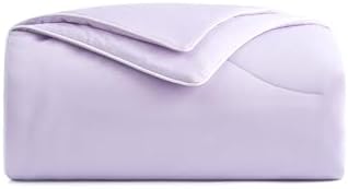 Cozy Bliss Cooling Comforter Twin Size, Reversible Lightweight Cooling Blankets for Hot Sleepers and Night Sweats, Q-Max>0.45 Soft Breathable Silky Smooth Summer Comforter, Lavender Purple, 68"x90"