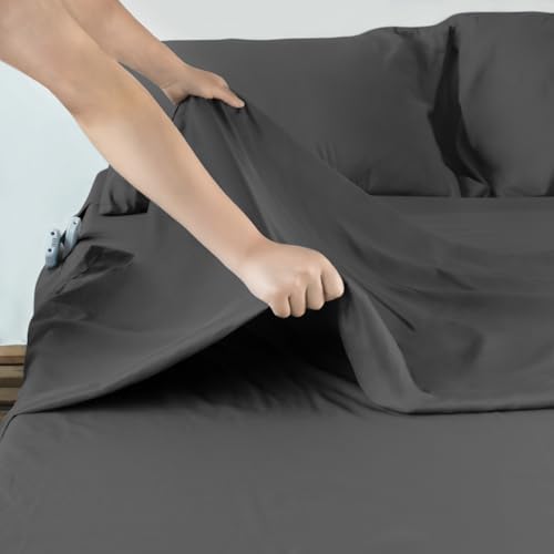 Deep Pocket King Sheet Set, King Size Sheets Set for Air Mattress 4 Piece