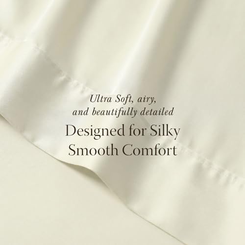 Threadmill 400TC Egyptian Cotton Twin XL Sheet Set, Sateen, Cream, 3-Piece
