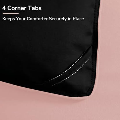 downluxe King Size Comforter Set - Pink and Black King Comforter, Soft Bedding Sets for All Seasons -3 Pieces - 1 Comforter (104"x92") and 2 Pillow Shams(20"x36")