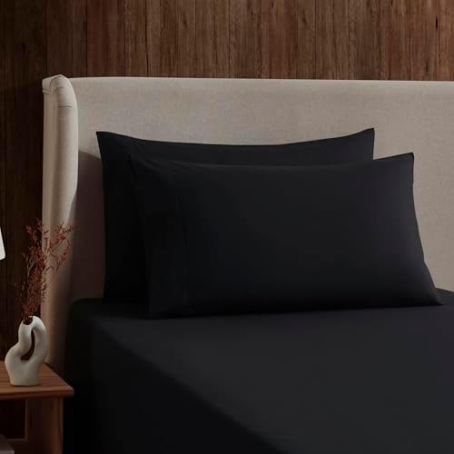 Nestl Split King Sheet Set - Bed Sheets - Black - 5-Piece Deep Pocket