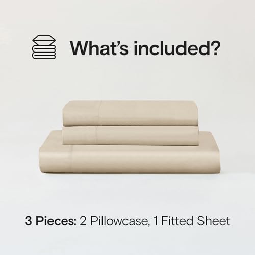 Sijo Stone Washed Organic French Linen Bed Sheet Set, GOTS Certified Organic, Best Cooling Linen Sheet Award by Sleep Foundation, 3 Piece - 2 Pillowcases and 1 Fitted Sheet (Classic, Queen)
