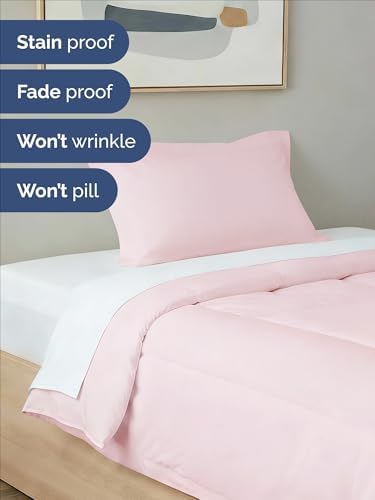 Twin Comforter Set - Lavender Pink All Season Bedding - 2 Piece Bed Set