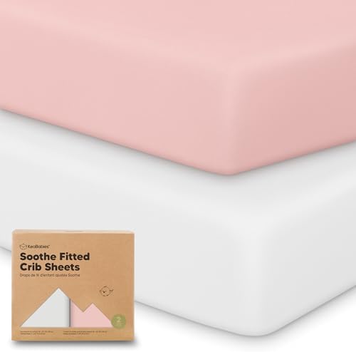 KeaBabies 2pk Organic Cotton Crib Sheets for Boys Girls 52x28, Rose
