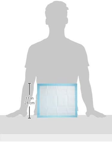 Abena Essentials Disposable Underpads w/ Adhesive Strips, 30" x 36", 10 Count (Pack of 1), Blue