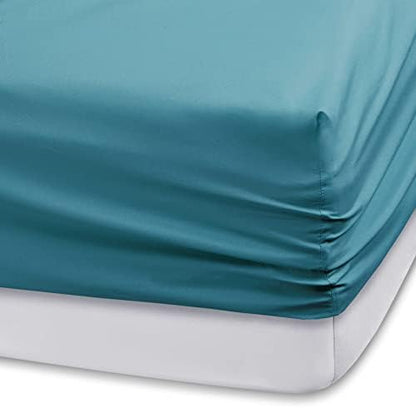 Comfort Spaces Microfiber 14" Deep Pocket, Twin Sheet Set 4 pcs, Teal