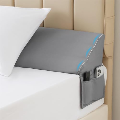 MEGCXIT Queen Bed Wedge Pillow for Headboard, 60"x10"x6", Grey