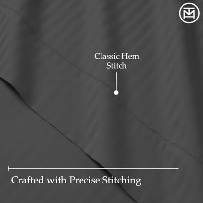 Threadmill 600 Thread Count Cotton Cal King Sheet Set, Sateen, Dark Grey