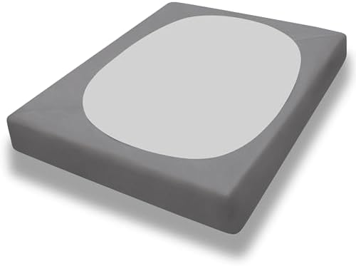 PureFit Stretchy Box Spring Cover Twin - Elastic Fitted Box Spring Wrap Around 4 Sides, Wrinkle & Fading Resistant Fits Twin Size Beds, Light Gray