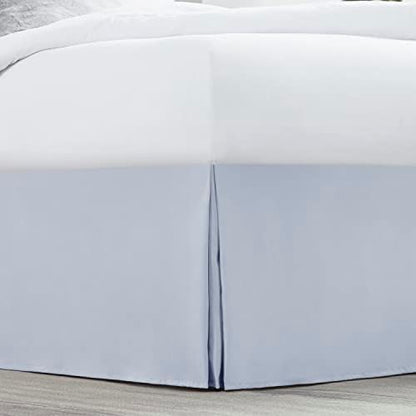Nestl Ice Blue Bed Skirt King Size - King Bed Skirt 14 Inch Drop - Brushed Microfiber Bed Skirts - Hotel Quality Pleated Bed Skirt - Shrinkage & Fade Resistant