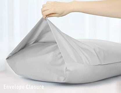 Sunflower Body Pillowcase Cotton Long Pillow Cover 1 Pack, Ash
