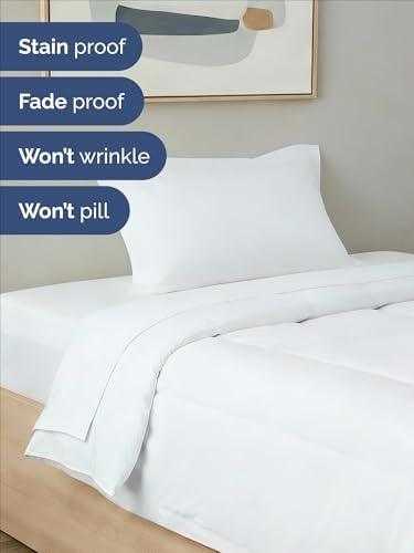Twin Comforter Set - White Bedding for All Seasons - Soft 2 Piece Bed Set