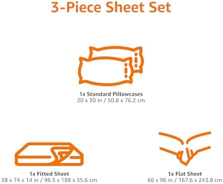 Amazon Basics 100% Cotton Jersey Bed Sheet Set, Breathable, All-Season, Machine Washable, Twin, Black